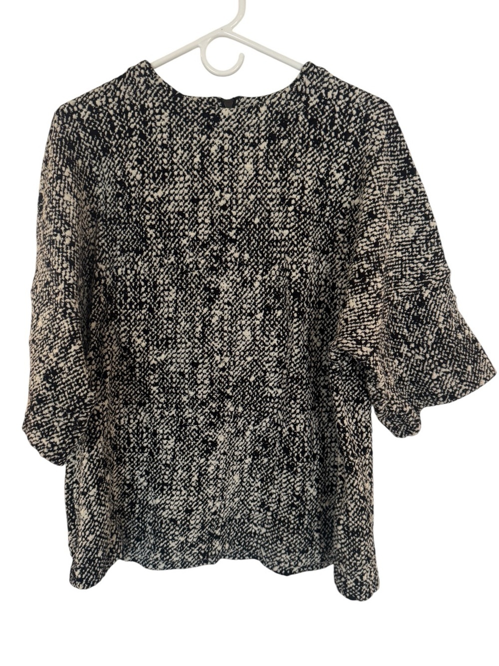 Akris Punto Textured Knit Top, Black/White, US 10